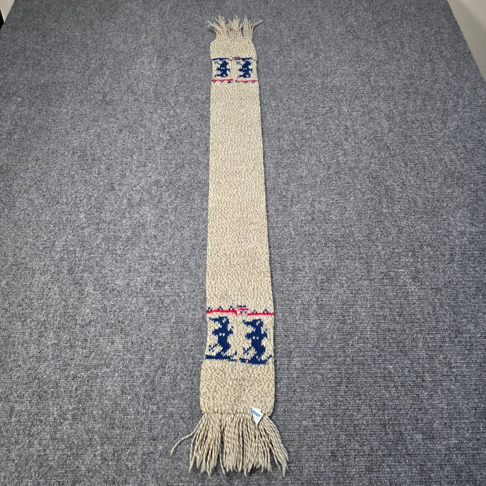 Vintage Hansen Skiing Mouse Knit Scarf Made in USA Novelty Winter Retro Rare - Picture 5 of 7